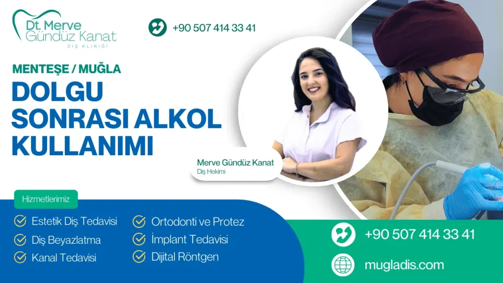 Diş dolgusu sonrası alkol tüketimi hakkında dikkat edilmesi gerekenler ve öneriler.