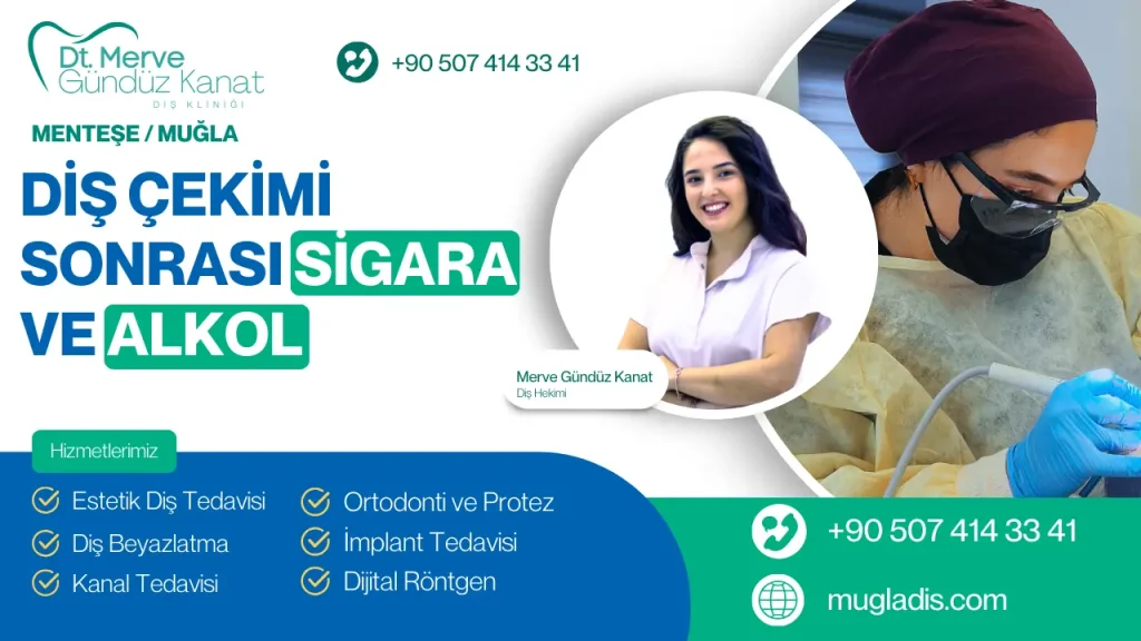 Diş çekimi sonrası sigara ve alkol kullanımı hakkında bilgi veren Dt. Merve Gündüz Kanat, diş çekimi sonrası iyileşme süreciyle ilgili öneriler paylaşıyor.