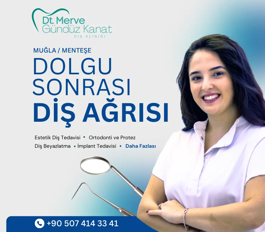 Dolgudan sonra diş ağrısı yaşayan hasta ve ağrı bölgesinin gösterimi