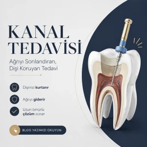 Ağrısız kanal tedavisi nasıl yapılır aşamalarını gösteren detaylı klinik görseli